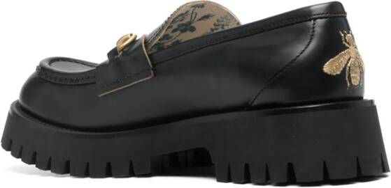 Gucci Leren loafers met chunky zool Zwart