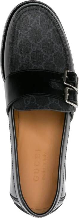 Gucci GG Supreme leren loafers Zwart