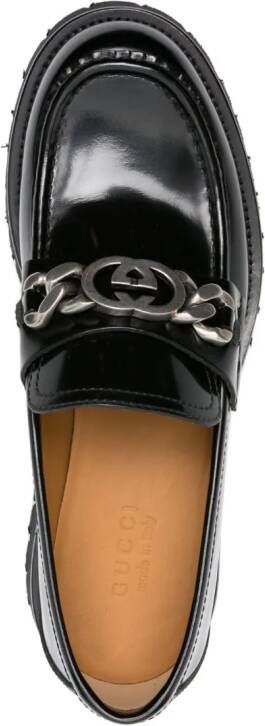 Gucci Leren loafers met GG-logo Zwart