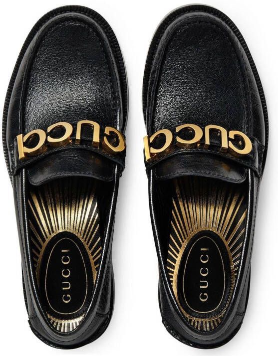 Gucci Loafers met logoplakkaat Zwart
