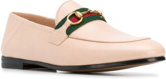 Gucci Loafers met webdetail Beige