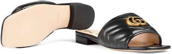 Gucci Marmont slippers met GG-logo Zwart