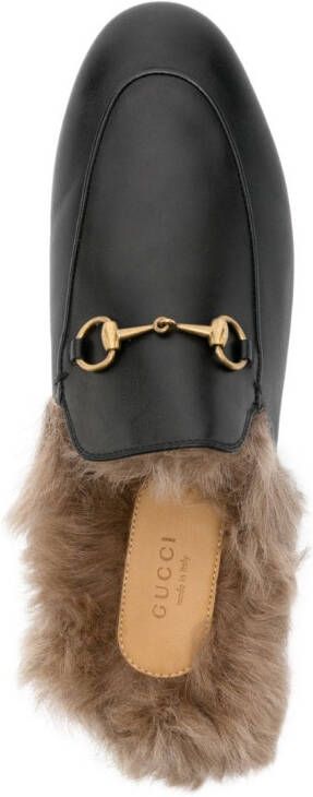Gucci Princetown lammy muiltjes Zwart