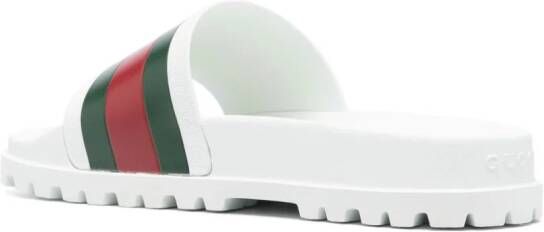 Gucci Pursuit slippers met Web-streep Wit