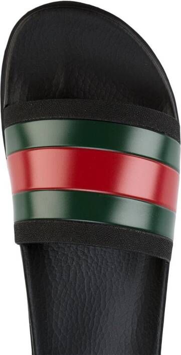 Gucci Pursuit slippers met web detail Zwart