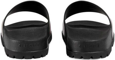 Gucci Pursuit slippers met web detail Zwart - Foto 3