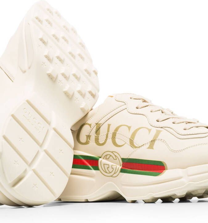 Gucci Rhyton sneaker van leer met logo - Foto 6