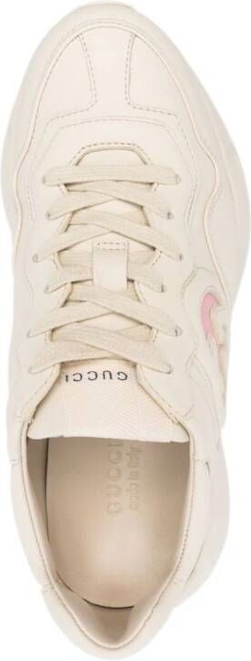 Gucci Rhyton leren sneakers Beige