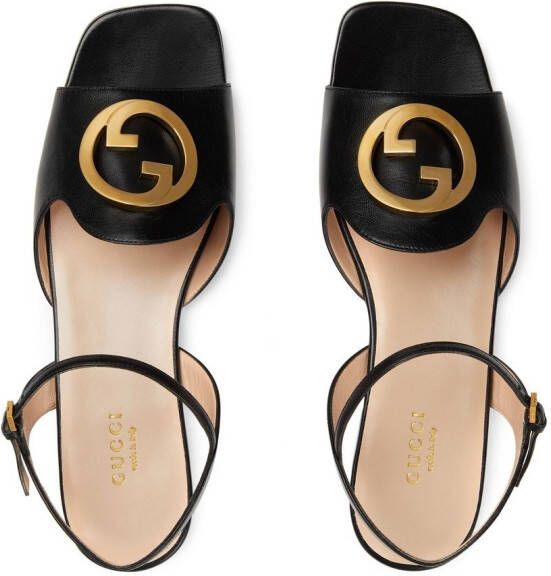 Gucci GG leren sandalen Zwart