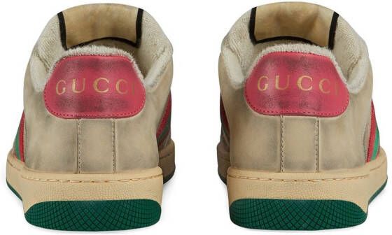 Gucci Screener gerafelde sneakers Beige