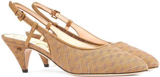 Gucci Slingback pumps met GG-logo Beige