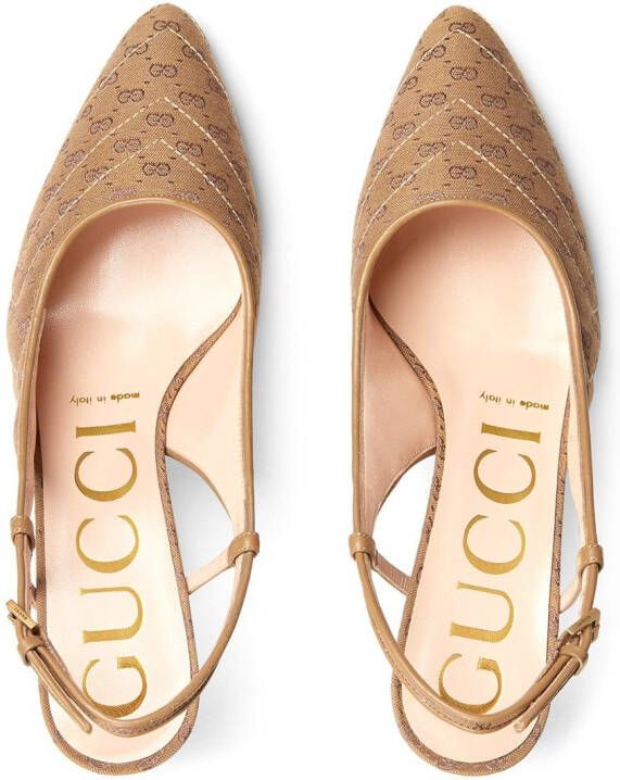 Gucci Slingback pumps met GG-logo Beige