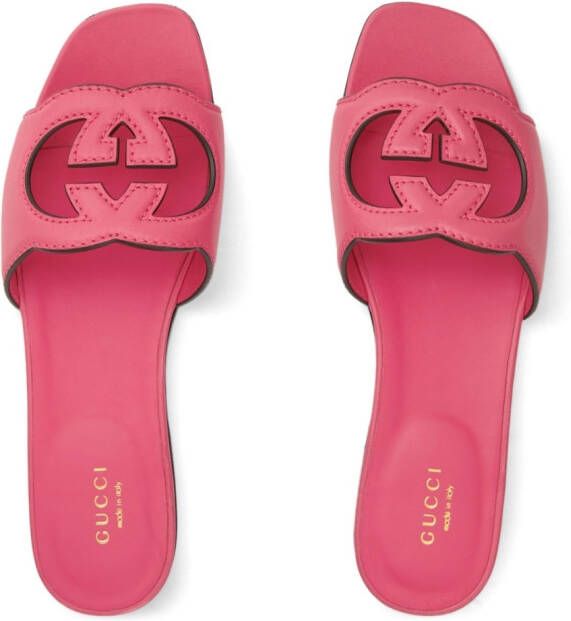 Gucci Slippers met GG logo Roze