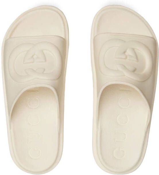 Gucci Slippers met GG-logo Wit