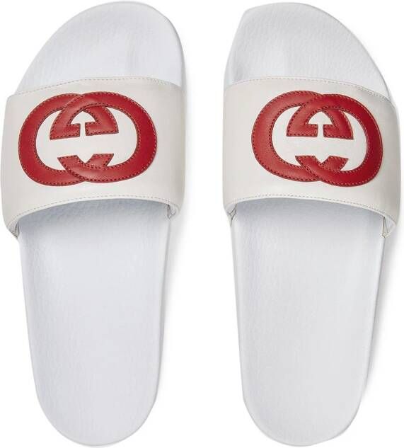Gucci Slippers met GG-logo Wit