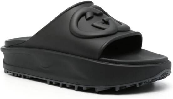 Gucci Slippers met GG-logo Zwart