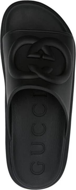 Gucci Slippers met GG-logo Zwart