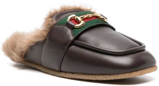 Gucci Leren slippers Bruin