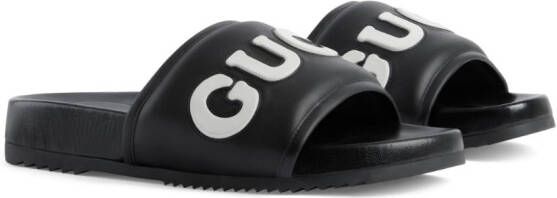 Gucci Slippers met logopatch Zwart