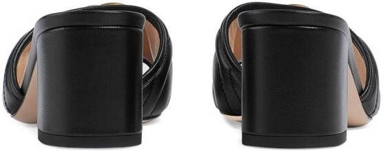 Gucci Slippers met logoplakkaat Zwart