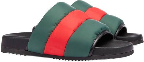 Gucci Slippers met open neus Groen