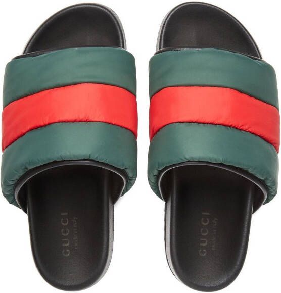 Gucci Slippers met open neus Groen