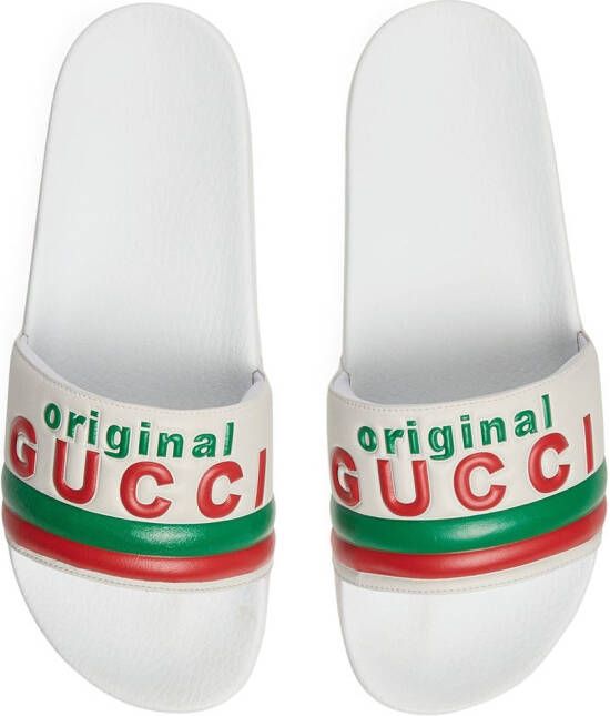 Gucci Slippers met Original reliëf Wit