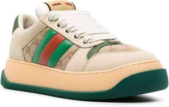 Gucci Screener leren sneakers Beige