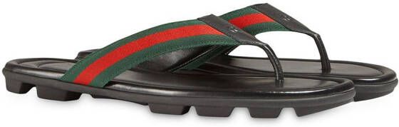 Gucci Teenslippers met Web-streep Zwart