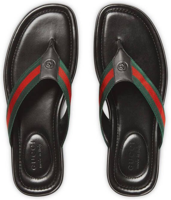 Gucci Teenslippers met Web-streep Zwart