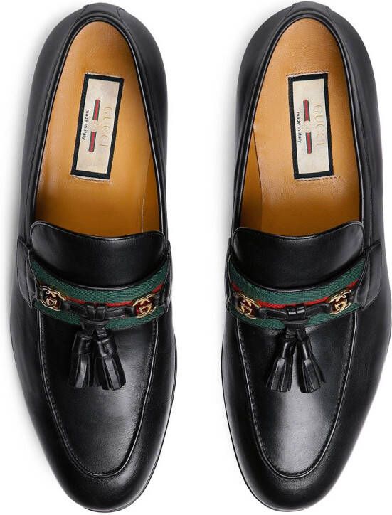 Gucci Web loafers Zwart