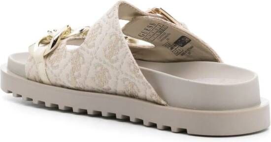GUESS USA Fadey slippers met kettingdetail Beige