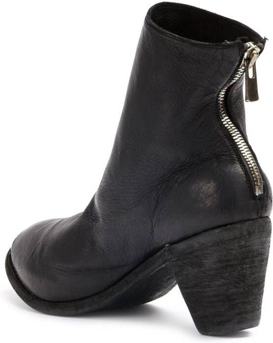 Guidi distressed heel boots Zwart