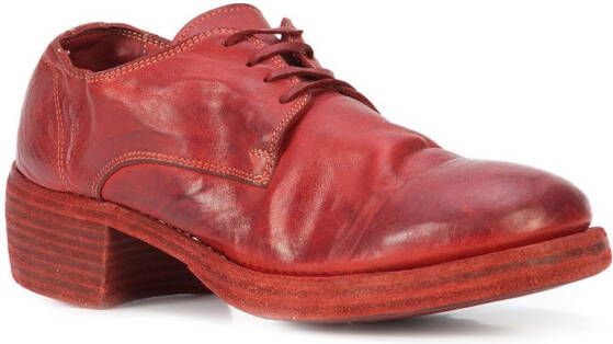 Guidi lace-up heeled shoes Rood