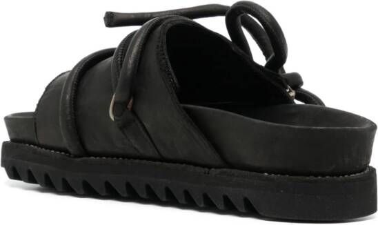 Guidi Leren sandalen met veters Zwart