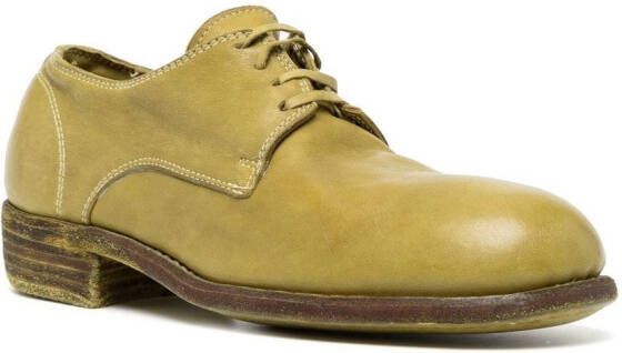 Guidi Leren derby schoenen Groen