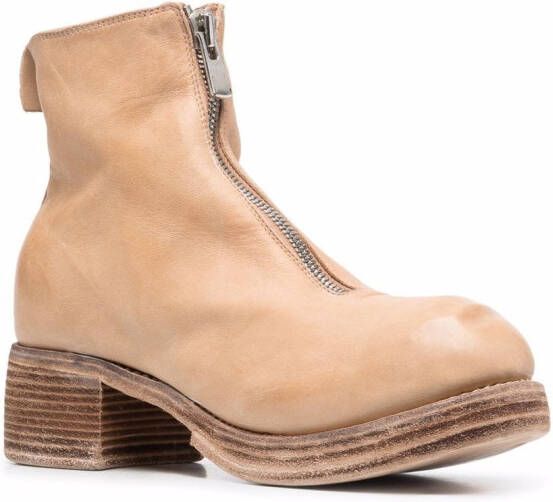 Guidi Leren laarzen Beige