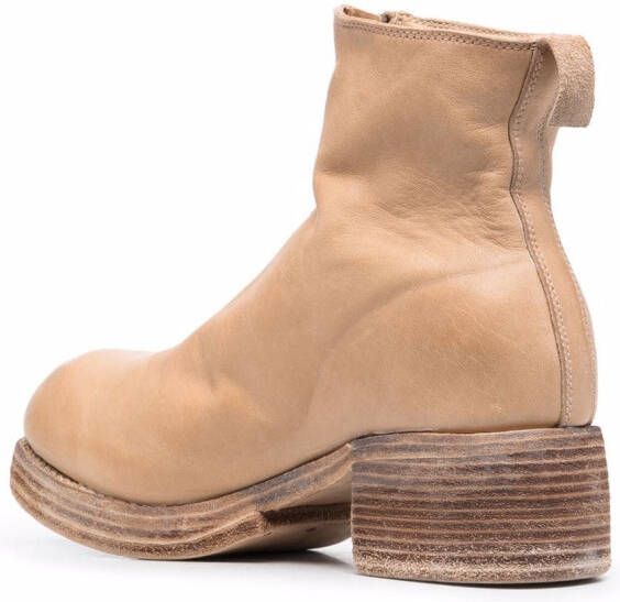 Guidi Leren laarzen Beige