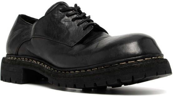 Guidi Leren veterschoenen Zwart