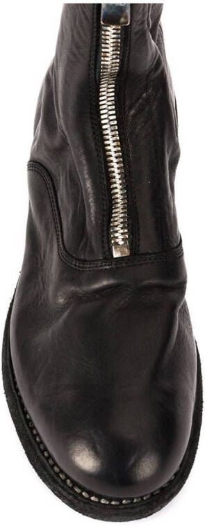 Guidi soft zip front ankle boots Zwart
