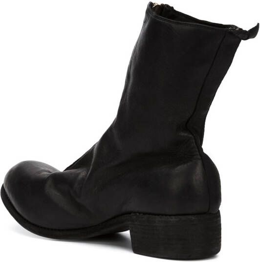 Guidi verdraaide zip-up laarzen Zwart