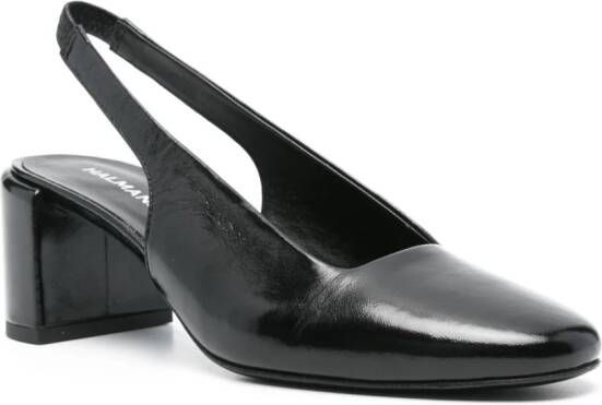 Halmanera Bali pumps met logoplakkaat Zwart