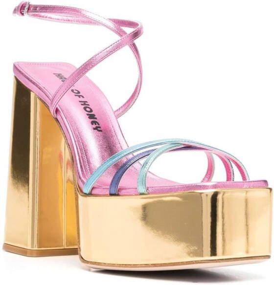 Haus of Honey Sandalen met plateauzool Roze