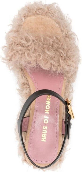 Haus of Honey Les Terriers sandalen met plateauzool Beige