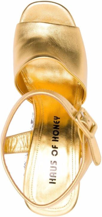 Haus of Honey Sandalen met kristal Goud