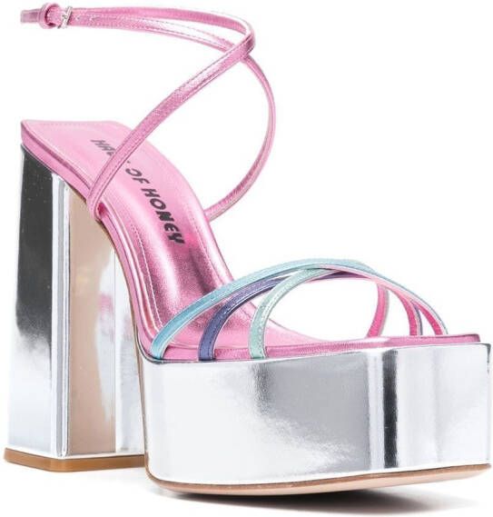 Haus of Honey Sandalen met plateauzool Roze