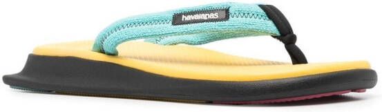 Havaianas Tradi Zori teenslippers met sleehak Blauw