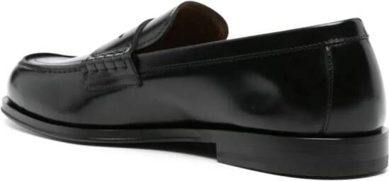 Henderson Baracco Leren penny loafers Zwart