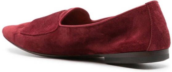 Henderson Baracco Suède loafers met gespbandje Rood