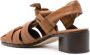 Hereu 40 mm Bena Heeled leren sandalen Bruin - Thumbnail 3